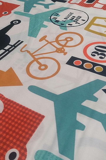 Tessuto decorativo per bambini TRANSPORT, TRAFFIC