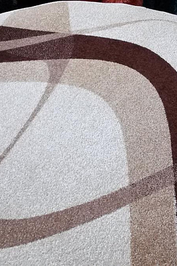 tappeto circolare MARRONE crema