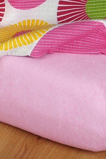 Lenzuolo in spugna colore rosa antico