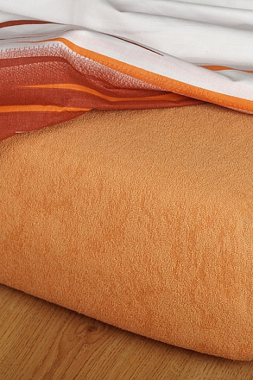 Lenzuolo in spugna color caramello
