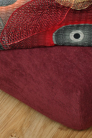 Lenzuolo in spugna bordeaux