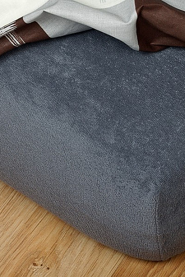 Lenzuolo in spugna colore grigio scuro