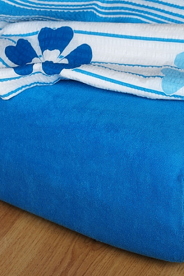 Lenzuolo in spugna colore blu royal