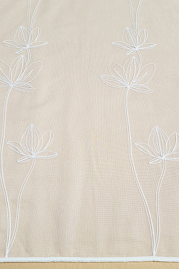 Lussuosa tenda ricamata BIANCA CON FIORI 11745/290
