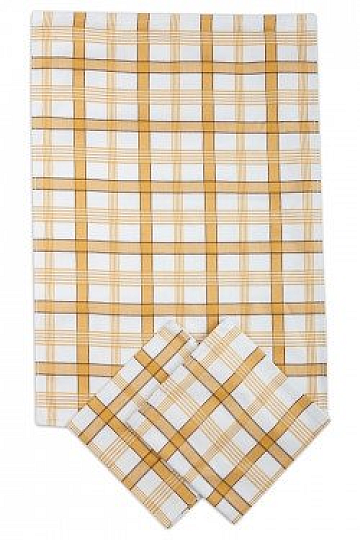 Asciugamani MODERN CHECKERED OKHER 3 pezzi