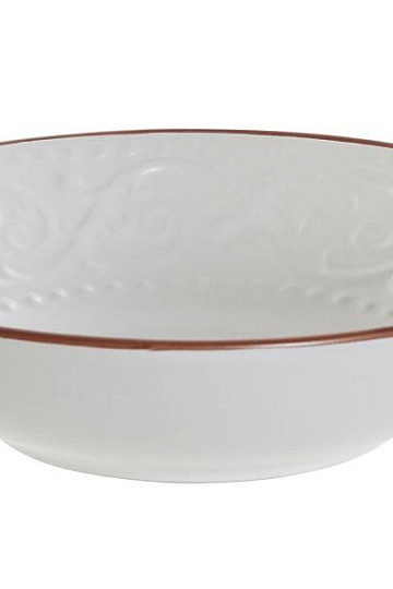 Piatto fondo WHITE RELIEF 20,5x5 cm bianco