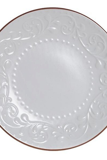 Piatto dessert WHITE RELIEF 21x2,5 cm bianco