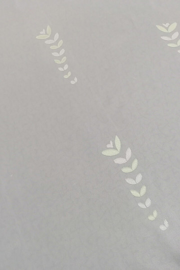 Tenda in voile bianco - foglie verdi 12159