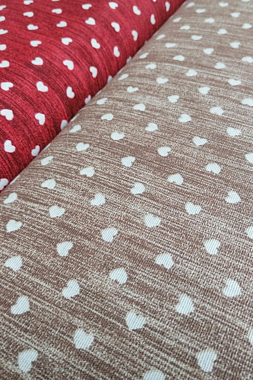 Tessuto decorativo Naira cuori beige