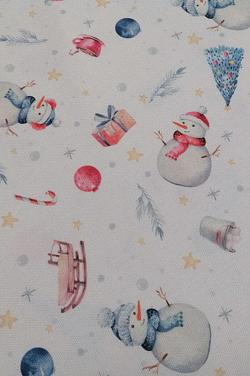 Tessuto decorativo natalizio PUPAZZI DI NEVE