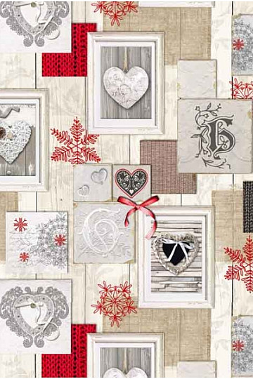Tessuto decorativo CUORE 3D IN CORNICE