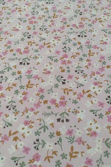 Tessuto di cotone Zalia fiori rosa