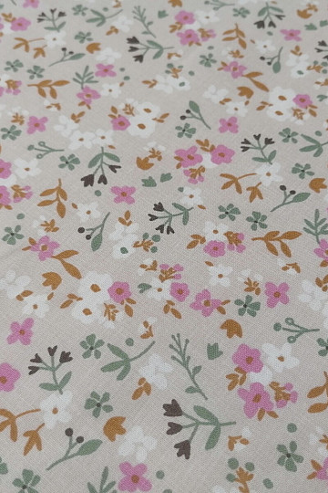 Tessuto di cotone Zalia fiori naturali