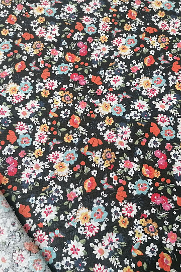 Tessuto di cotone CHARLINE NERO
