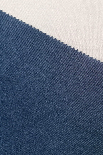 Tessuto di cotone Velluto a coste sottile - blu
