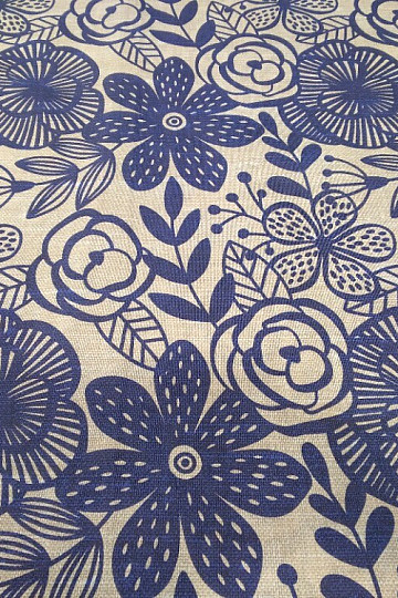 Tessuto decorativo PIPO FIORE BLU