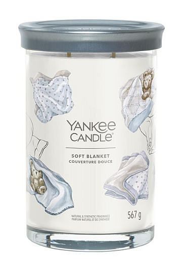 candela YANKEE CANDLE fragranza COPERTA MORBIDA BICCHIERE GRANDE 2 STOPPINI