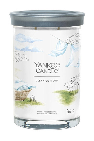 candela YANKEE CANDLE fragranza CLEAN COTTON BICCHIERE GRANDE 2 STOPPINI