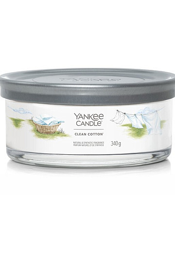 candela YANKEE CANDLE profumo CLEAN COTTON BICCHIERE MEDIO 5 STOPPINI