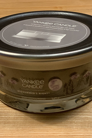 candela YANKEE CANDLE fragranza MIDSUMMER&#39;S NIGHT BICCHIERE MEDIO 5 STOPPINI