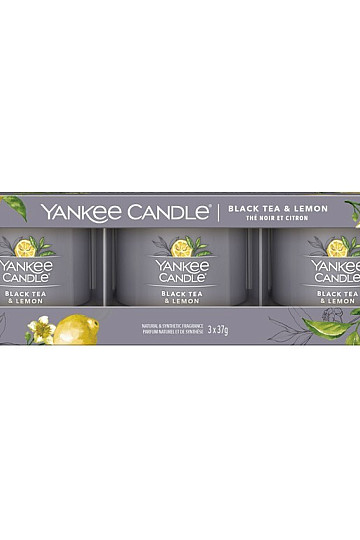 candela YANKEE CANDLE fragranza TÈ NERO E LIMONE SET da 3 pezzi