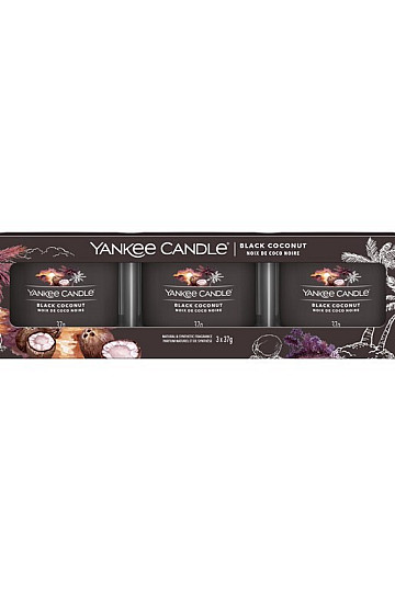 candela YANKEE CANDLE fragranza BLACK COCONUT SET da 3 pezzi