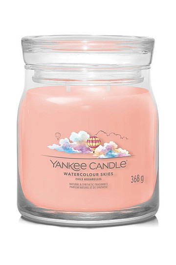 candela YANKEE CANDLE profumo ACQUERELLO CIELI VETRO MEDIO 2 stoppini