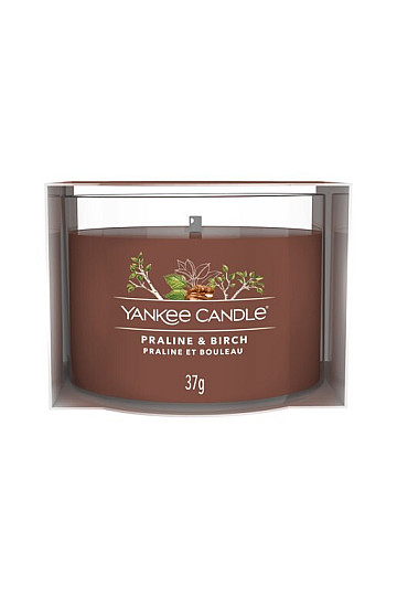 candela YANKEE CANDLE fragranza PRALINE E BETULLA IN VETRO 37g