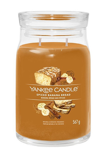 candela YANKEE CANDLE fragranza SPICED BANANA BREAD VETRO GRANDE 2 stoppini
