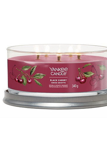 candela YANKEE CANDLE fragranza BLACK CHERRY TUMBER MEDIUM 5 stoppini