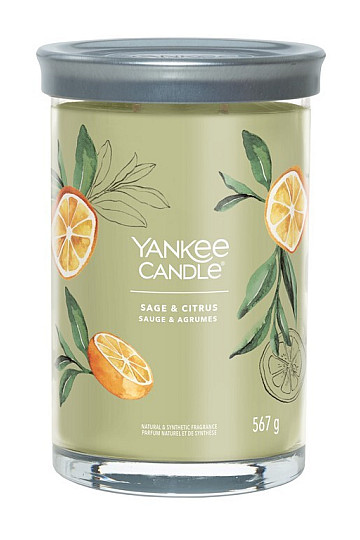candela YANKEE CANDLE profumo SALVIA e AGRUMI BICCHIERE GRANDE 2 stoppini