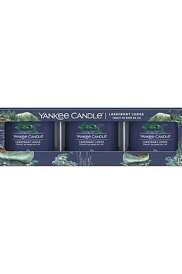 candela YANKEE CANDLE fragranza LAKEFRONT LODGE SET 3 pezzi