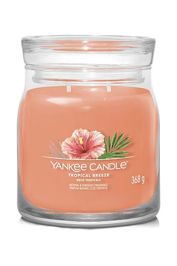 candela YANKEE CANDLE fragranza TROPICAL BREEZE GLASS MEDIUM 2 stoppini