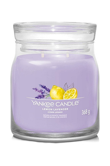 YANKEE CANDLE - VETRO LIMONE LAVANDA MEDIO 2 stoppini