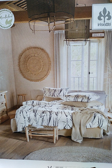 Biancheria da letto di lusso in raso IRISETTE SKY 8463-80 NATUR ROSALIE