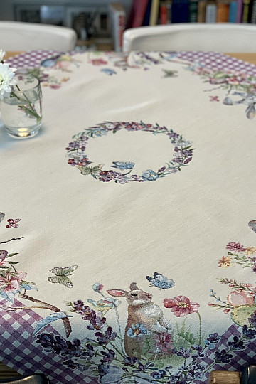Tovaglia e sciarpa Tapestry EASTER TIME quadri viola