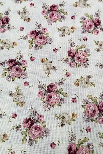 Tessuto in cotone WARWICK ROSA PICCOLA