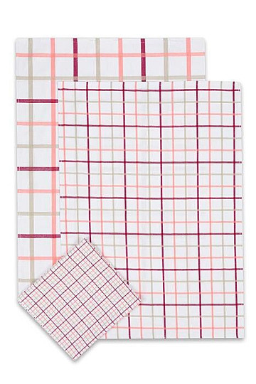 Strofinacci jacquard SALMONE CHECK MIX