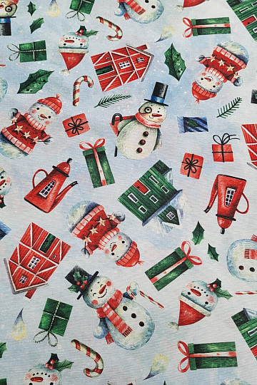 Tessuto decorativo MR PUPAZZO DI NEVE
