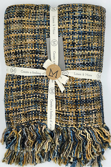 Plaid di lusso YARA WOLF BROWN blu