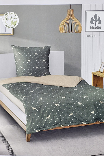Biancheria da letto di lusso in flanella IRISETTE 8395-30 PANDA verde