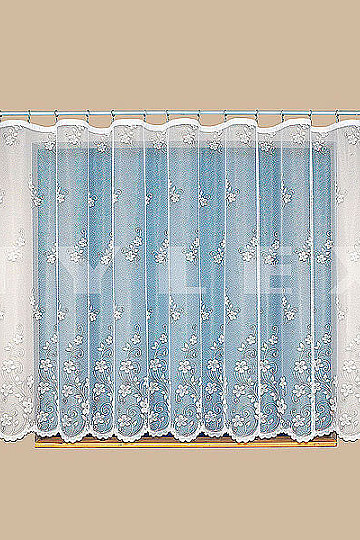 Tenda jacquard A3466 CLIPING FLOWERS bianco