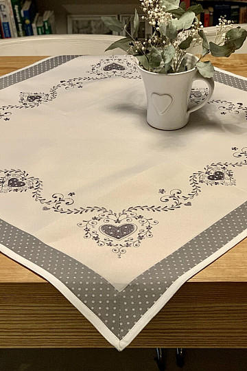Tovaglia e sciarpa ricamate SDRCE GRIGIO