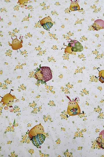 Tessuto decorativo POLLO E UOVA