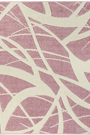 Tappeto in pezzi PORTLAND rosa e bianco