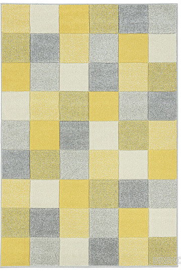 Tappeto in pezzi PORTLAND cubo giallo-grigio