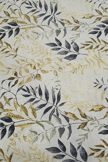 Tessuto decorativo MARACAIBO foglie grigio