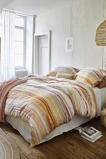 IRISETTE lussuoso raso di cotone MAGIC 50 righe arancio