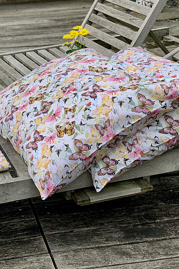 Biancheria da letto francese in rasatello di cotone FARFALLE