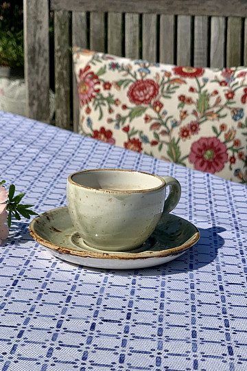 Tovaglia e sciarpa MONTANA GRID BLU